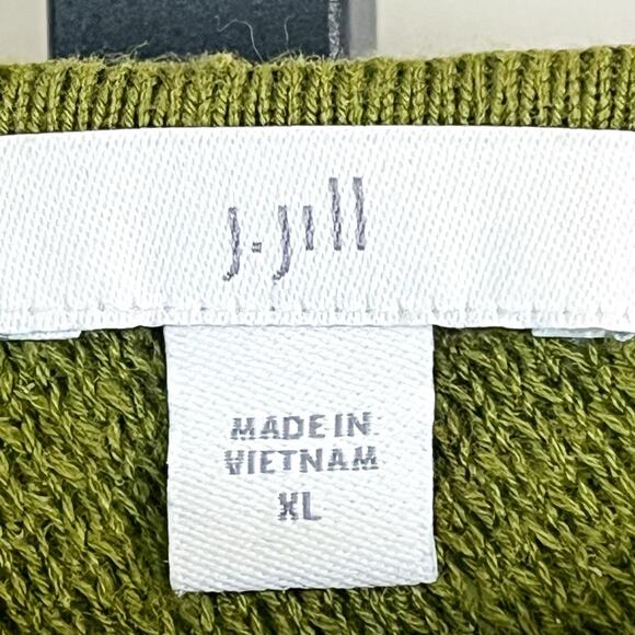 J Jill Womens Textured Boat Neck Sweater - Green, Size XL - Picture 5 of 7